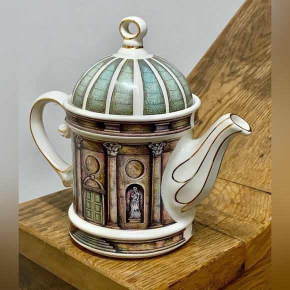 1980s Vtg Sadler England Stourhead National Trust Temple of Apollo Teapot - Picture 1 of 16